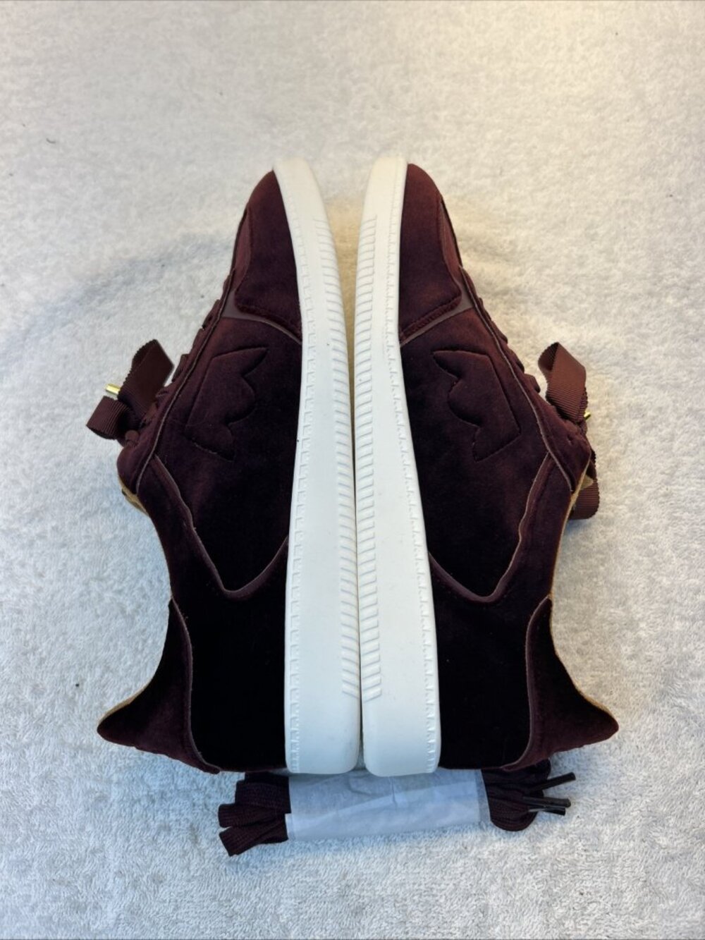 BIRDIES Sneakers The Jay Burgundy Velvet women SZ 7.5 New in Box - Picture 4 of 8
